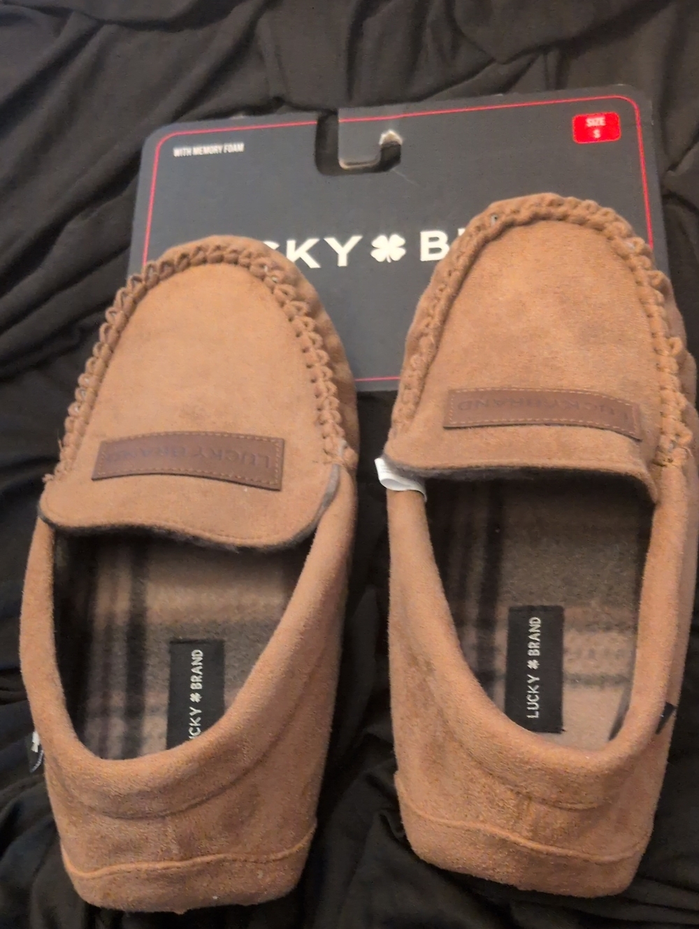 Lucky Brand Men’s Tan Suede Slip-On Moccasins